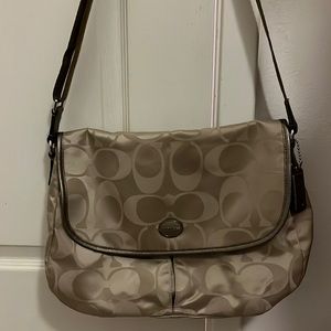 Tan coach book bag